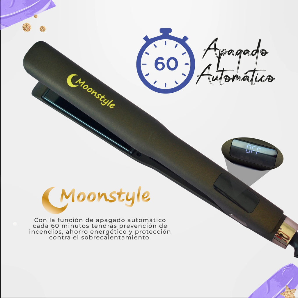 Plancha Moonstyle Nano Titanium 1.25 Lcd 110/240v Alaciados