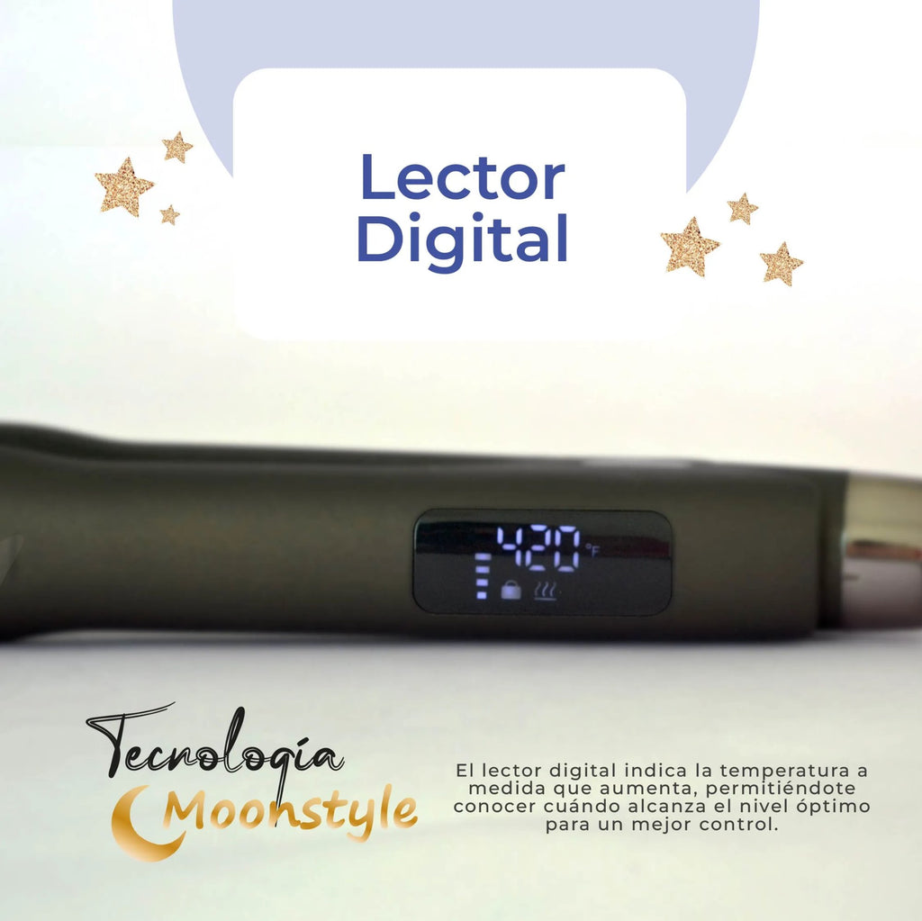 Plancha Moonstyle Nano Titanium 1.25 Lcd 110/240v Alaciados
